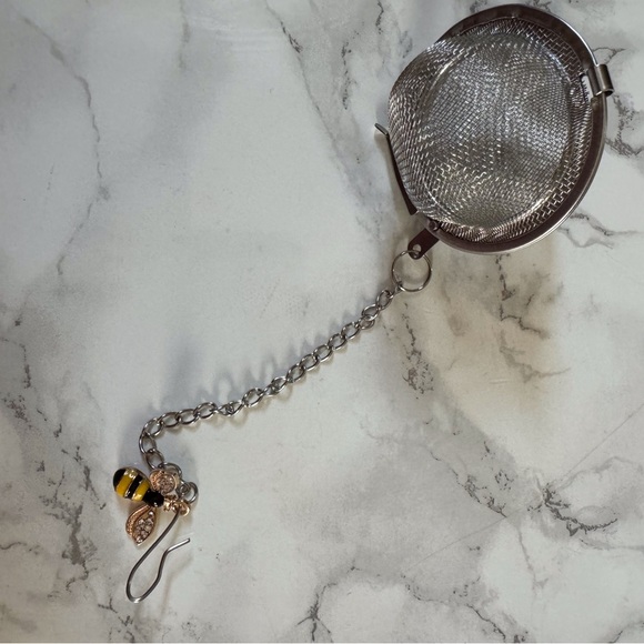 Tea Steeper , Size 1 " with bee charm . - Picture 4 of 10